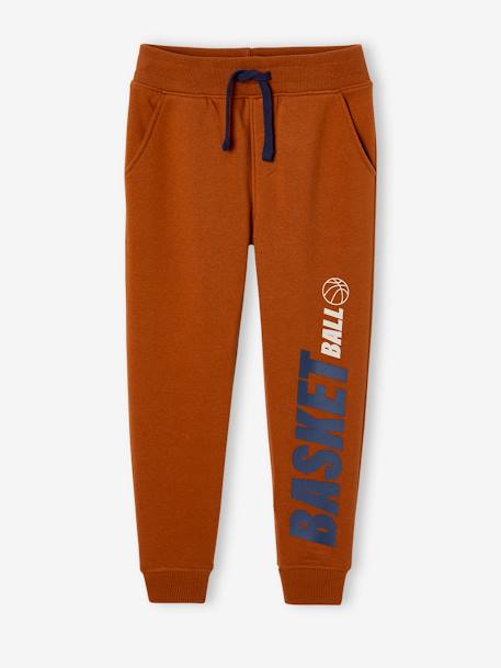 Joggingbroek voor jongens maxi typo hazelnoot - vertbaudet enfant 