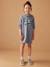 Meisjesjurk van sweatstof met capuchon en mooie details antraciet+grijsblauw+groen+oudroze+terracotta - vertbaudet enfant 