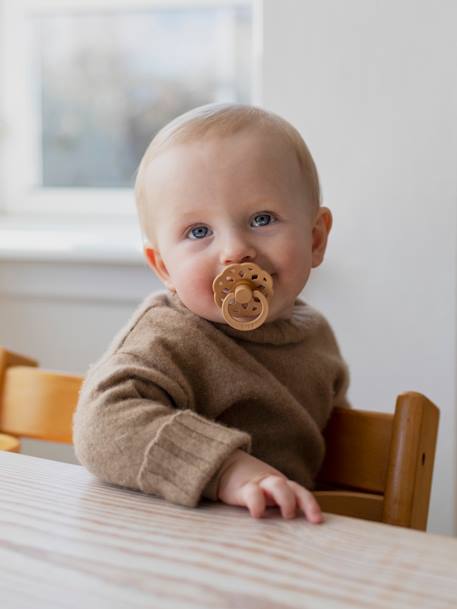 Set van 2 BIBS Bohème-fopspenen, maat 2 van 6 tot 18 maanden blauw+zandbeige - vertbaudet enfant 