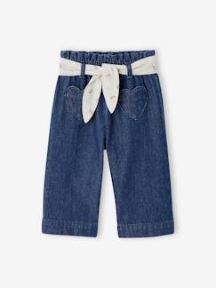 Baby-Broek, jean-Wijde babyjeans met knoopriem