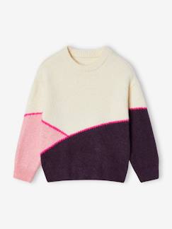 Meisje-Trui, vest, sweater-Trui-Meisjestrui met colorblock