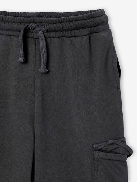 Wijde joggingbroek voor meisjes antraciet+roze (poederkleur) - vertbaudet enfant 