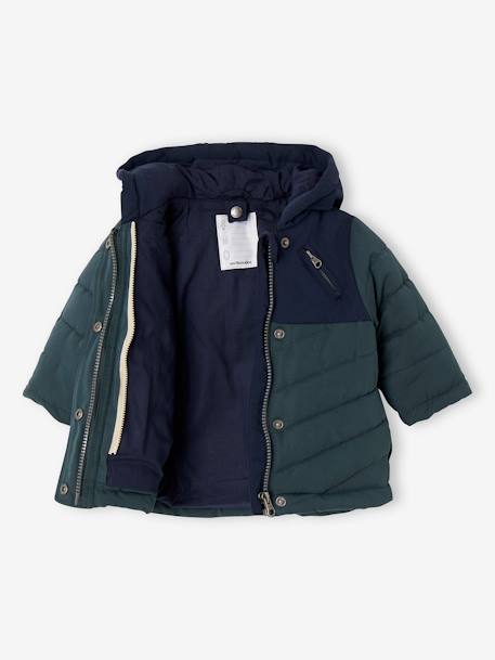 3-in-1-parka voor jongensbaby met afneembaar vest dennen+Inkt - vertbaudet enfant 