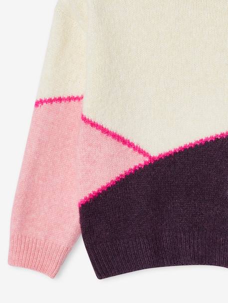 Meisjestrui met colorblock roze (poederkleur)+snoepjesroze - vertbaudet enfant 