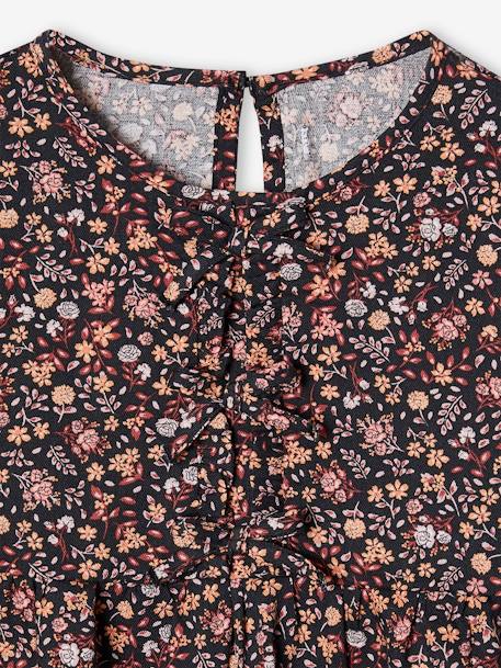 Blouse met bloemen meisje roze, bedrukt - vertbaudet enfant 