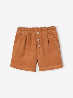 Meisje-Short-Fluwelen short met paperbag-vorm meisjes