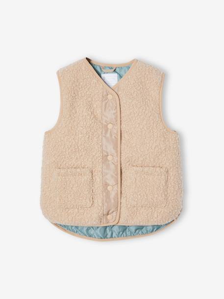 Mouwloos meisjesvest van sherpa beige - vertbaudet enfant 