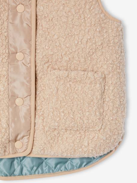 Mouwloos meisjesvest van sherpa beige - vertbaudet enfant 