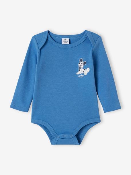 Set met 2 babyrompers met Disney® Mickey chambrayblauw - vertbaudet enfant 