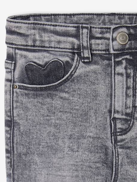 Slim meisjesjeans smal denimgrijs+donkerblauw+middenblauw - vertbaudet enfant 