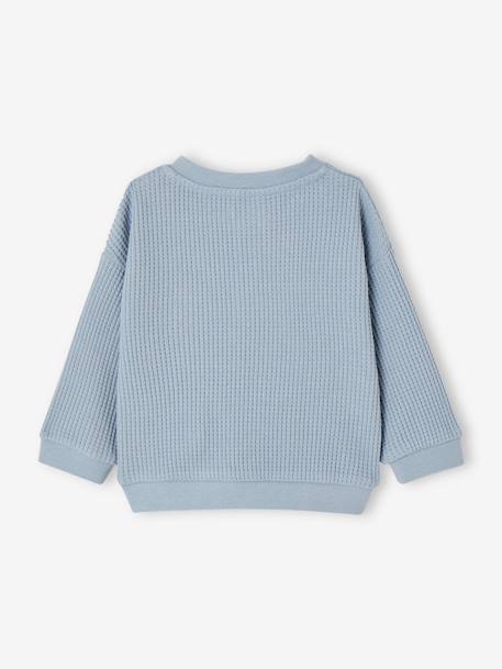 Sweatshirt honingraatstof jongensbaby ijsblauw - vertbaudet enfant 