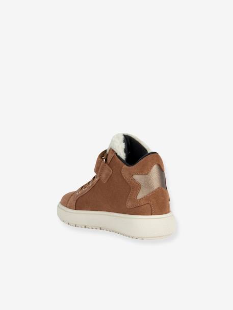 Hoge sneakers met klittenband voor kinderen J Theleven Girl GEOX® kameel - vertbaudet enfant 