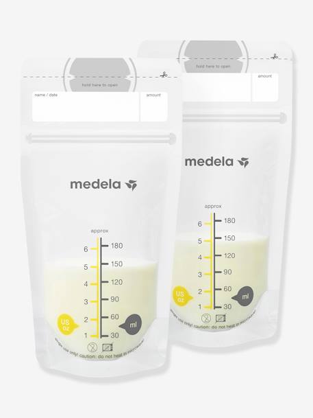 Doos van 25 borstmelkbewaarzakken Pump & Save MEDELA TRANSPARANT - vertbaudet enfant 