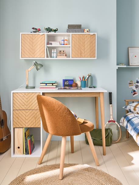 Bureau CHEVRONS-lijn wit/hout - vertbaudet enfant 