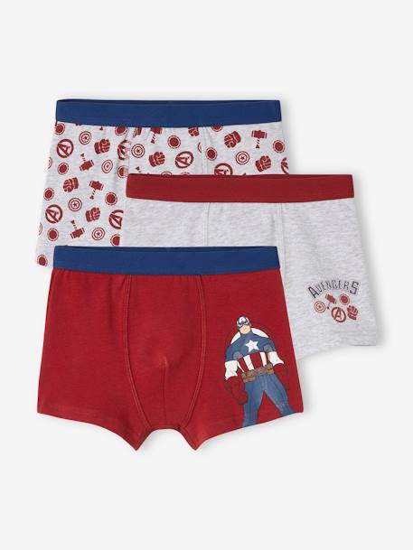 Set van 3 boxershorts jongens Marvel® Avengers veel rood - vertbaudet enfant 