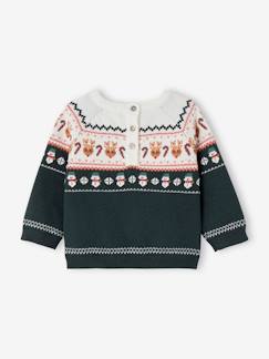 Baby-Trui, vest, sweater-Trui-Jacquard kerstmistrui