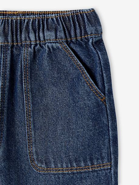 Babyjeans met elastische taille ongewassen denim+stone - vertbaudet enfant 