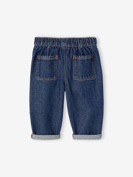 Babyjeans met elastische taille ongewassen denim+stone - vertbaudet enfant 