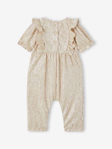 Festlicher Mädchen Baby Volant-Overall, Glanzeffekt goud - vertbaudet enfant 