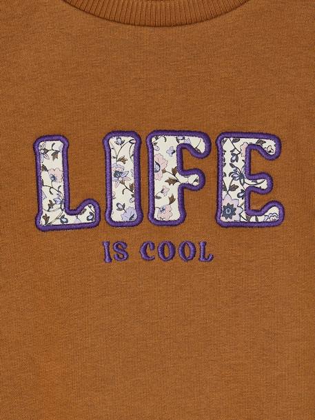 Meisjessweater 'Life is cool' brons - vertbaudet enfant 