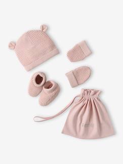 -Set babymutsjes, wanten en laarsjes en bijpassend zakje Oeko-Tex®