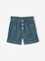 Fluwelen short met paperbag-vorm meisjes groenblauw+kaneel+oudroze - vertbaudet enfant 