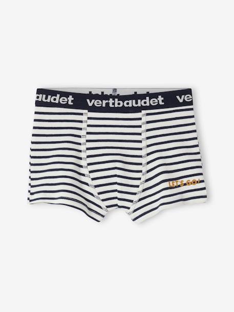 Set van 5 gestreepte jongensboxers ecru - vertbaudet enfant 