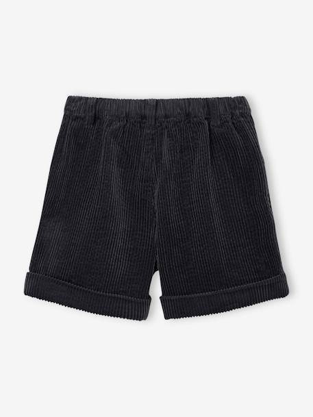 Fluwelen short met elastische tailleband antraciet - vertbaudet enfant 