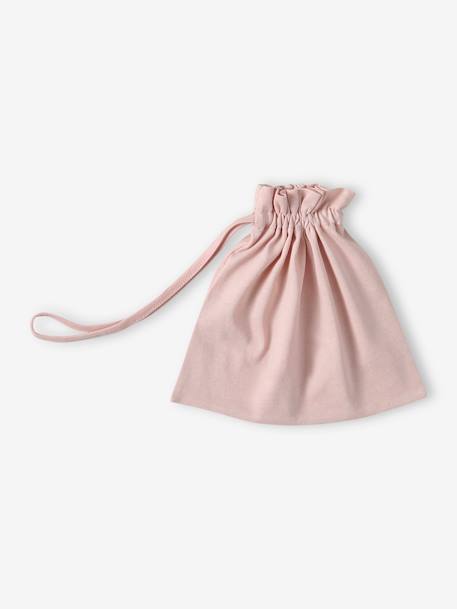 Set babymutsjes, wanten en laarsjes en bijpassend zakje Oeko-Tex® ecru+grijsblauw+jeansblauw+roze (poederkleur) - vertbaudet enfant 