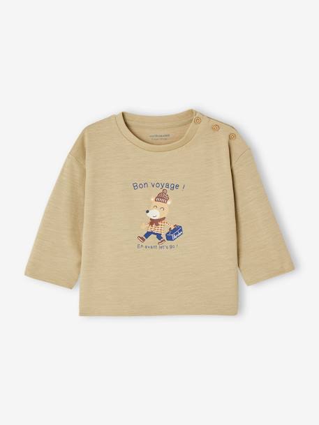 T-shirt met berenmotief lange mouwen baby groen - vertbaudet enfant 