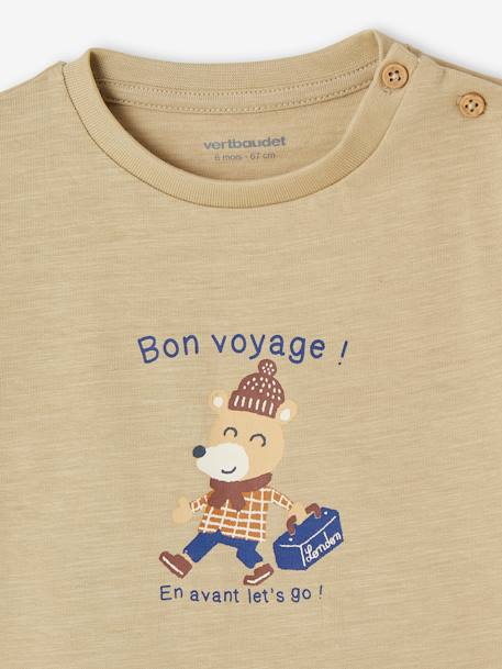 T-shirt met berenmotief lange mouwen baby groen - vertbaudet enfant 