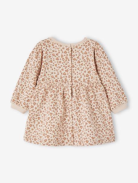 Babyjurk van molton beige (poederkleur)+goudbeige+nachtblauw - vertbaudet enfant 