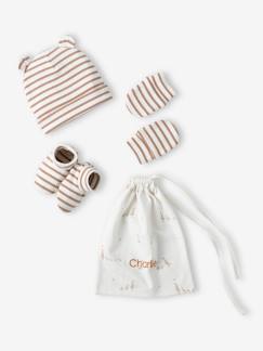 Baby-Accessoires-Set muts + wanten + slofjes + babytas voor baby, aanpasbaar