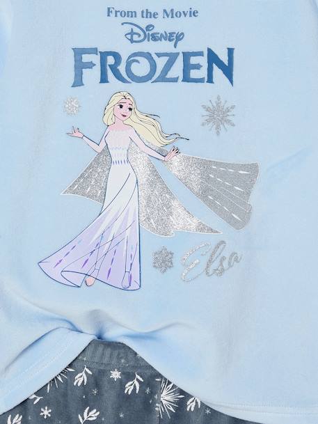 Fluwelen meisjespyjama Disney® Frozen grijsblauw - vertbaudet enfant 