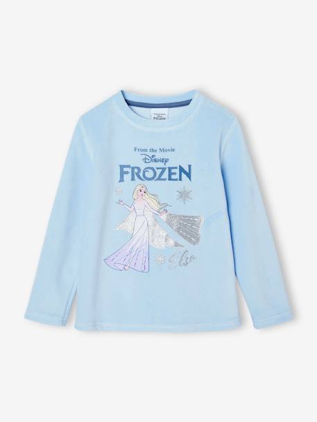 Fluwelen meisjespyjama Disney® Frozen grijsblauw - vertbaudet enfant 