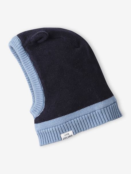 Set jongensbaby bivakmuts + snood + wanten tweekleurig marineblauw - vertbaudet enfant 