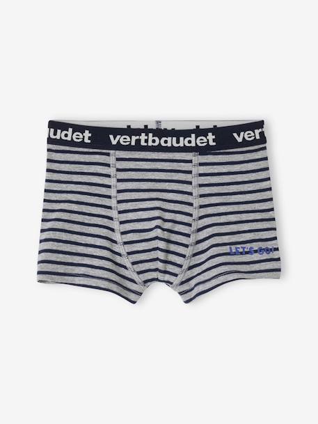 Set van 5 gestreepte jongensboxers ecru - vertbaudet enfant 