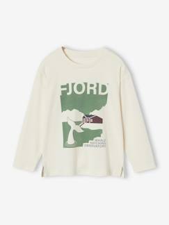 Jongens-T-shirt, poloshirt, souspull-T-shirt voor jongens met Fjord-motief met lange mouwen