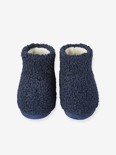 Hoge warm gevoerde kinderslofjes marineblauw - vertbaudet enfant 