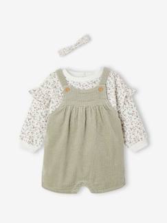 Baby-Babyset-Set sweater + tuinbroek + haarband voor baby's