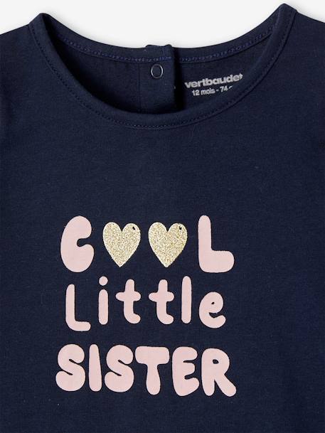 Basics baby 'cool little sister' T-shirt marineblauw - vertbaudet enfant 