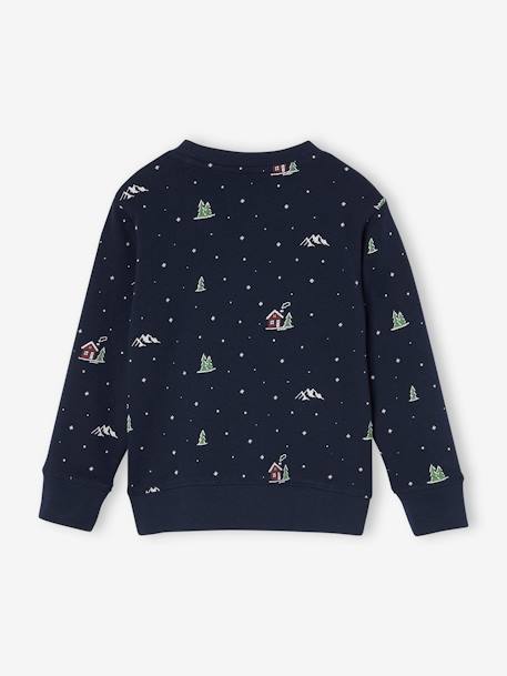 Jungen Sweatshirt mit Weihnachtsprint aus Frottee marineblauw - vertbaudet enfant 