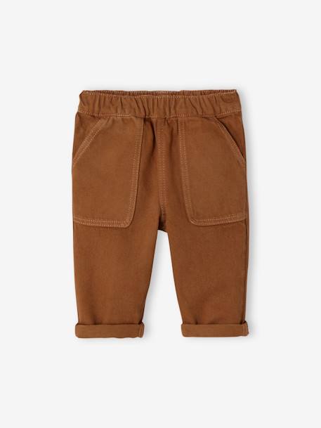 Wijde broek met elastische taille jongensbaby roest - vertbaudet enfant 