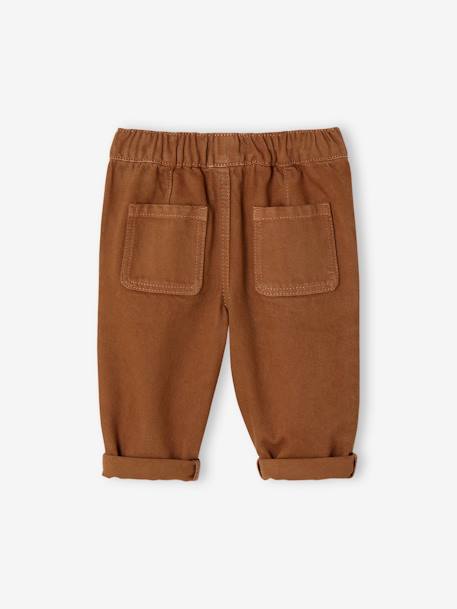 Wijde broek met elastische taille jongensbaby roest - vertbaudet enfant 