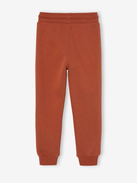 Joggingbroek van molton jongens dennen+donker leisteenblauw+gechineerd grijs+gemêleerd zwart+hazelnoot+marineblauw, gechineerd+oker+rood+zwart - vertbaudet enfant 