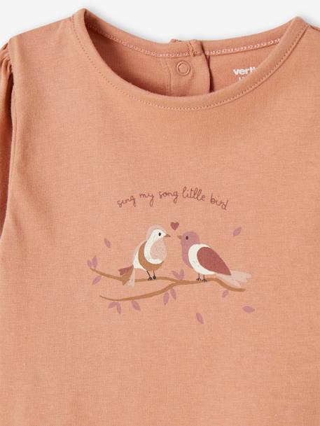 T-shirt blouse met vogelmotief baby's van biokatoen klei - vertbaudet enfant 