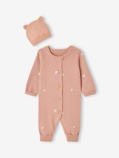 Baby-Babyset-Babyset met tricot overal + bijpassende muts met oortjes