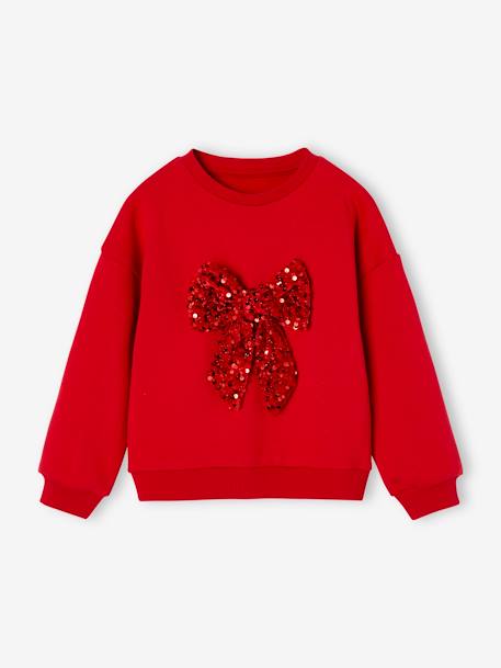 Kerstsweater voor meisjes met lovertjes rood - vertbaudet enfant 