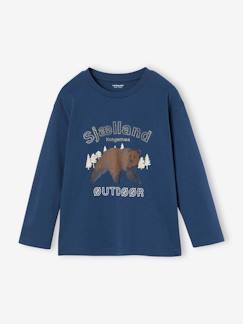 Natuur-T-shirt met flockdetails voor jongens  - vertbaudet enfant