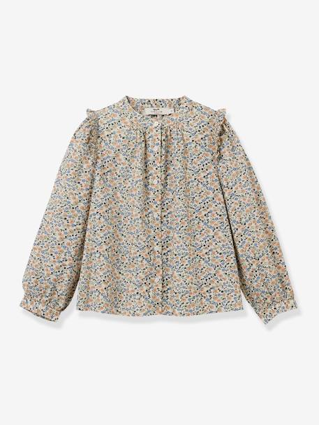 Meisjesshirt met print Daisy CYRILLUS blauw, bedrukt - vertbaudet enfant 